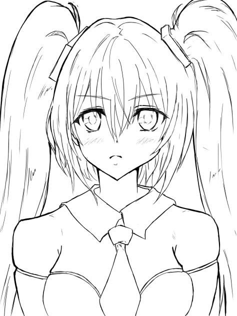 【線画】ミクの本気