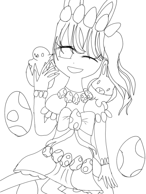 イースター　線画！