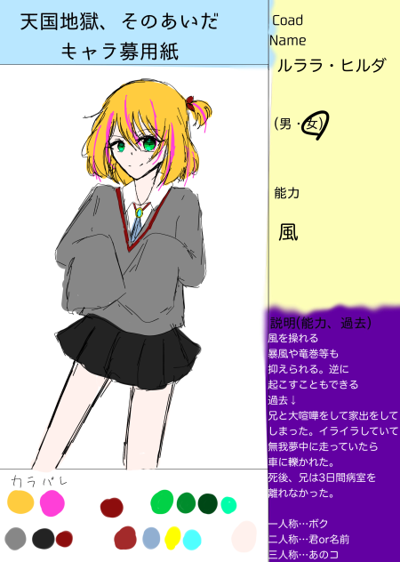 キャラ募集