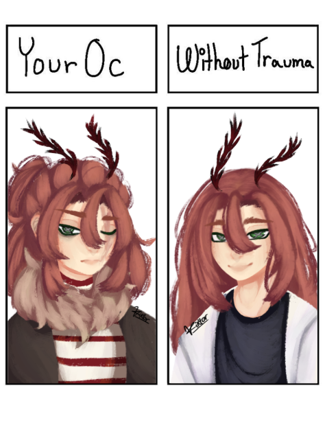 My oc and my oc without trauma
