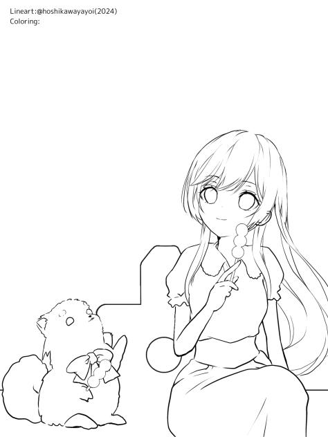 月見テラス(ぬりえ)