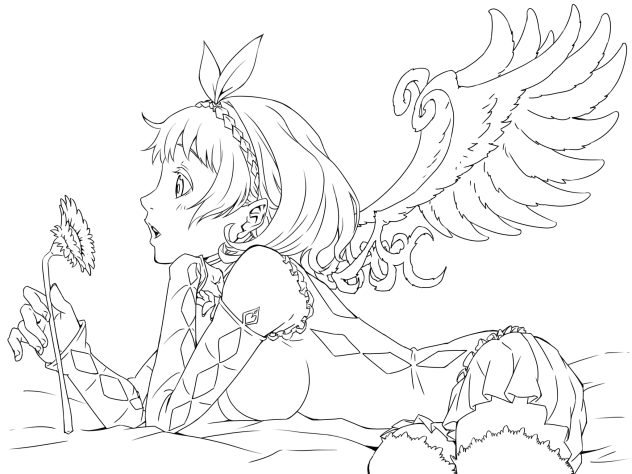 ☆女神様は暇なのです☆(線画)