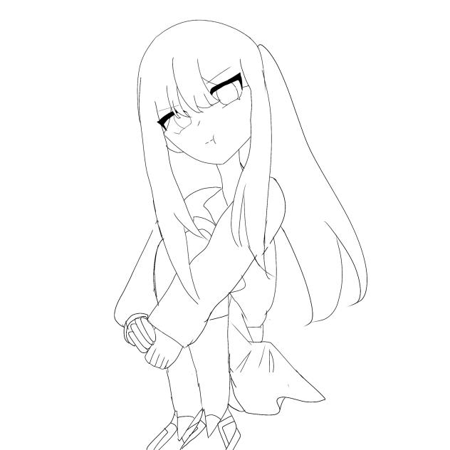 ・・・どこ見てんの　線画