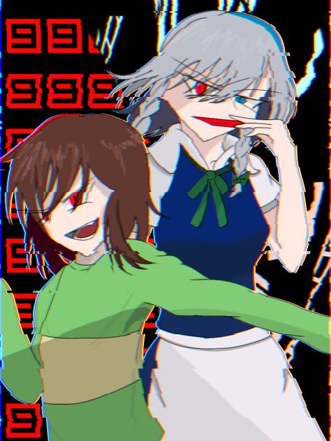 Chara and Sakuya (glitch)