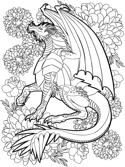Royal dragon and marigolds