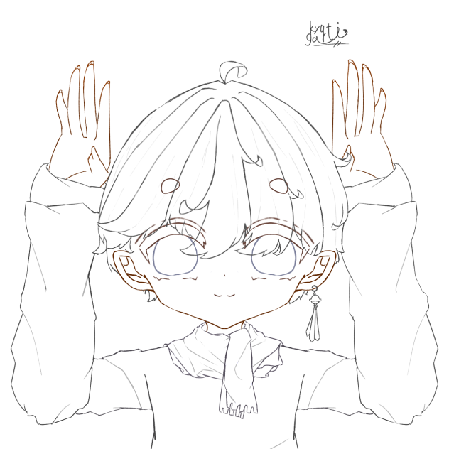 線画(うさぎくん)