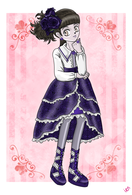 少女と花＊薔薇