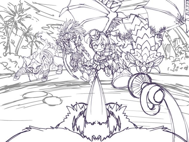 It's hunting time!!!(Rough Sketch)