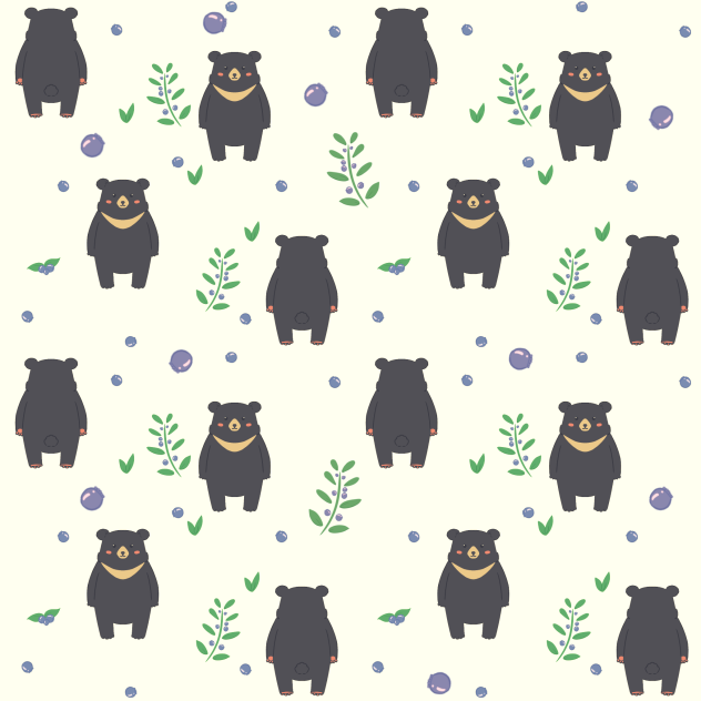 IBM2509 Moon bear pattern b