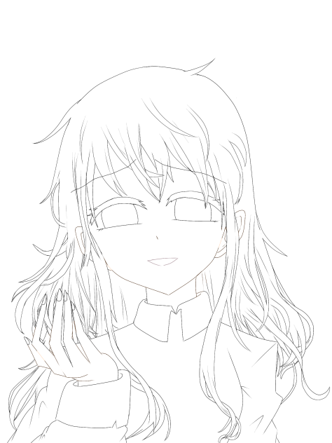 堕　線画