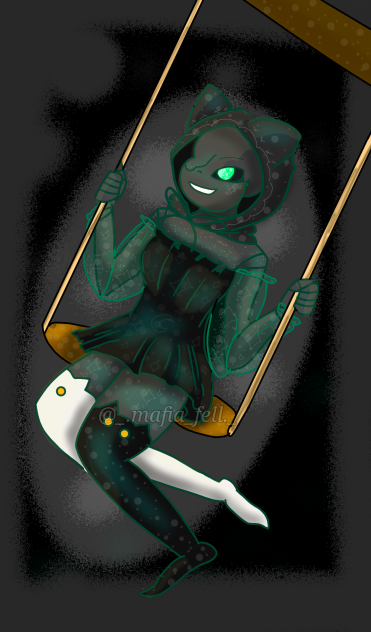 cat nightmare sans on swing