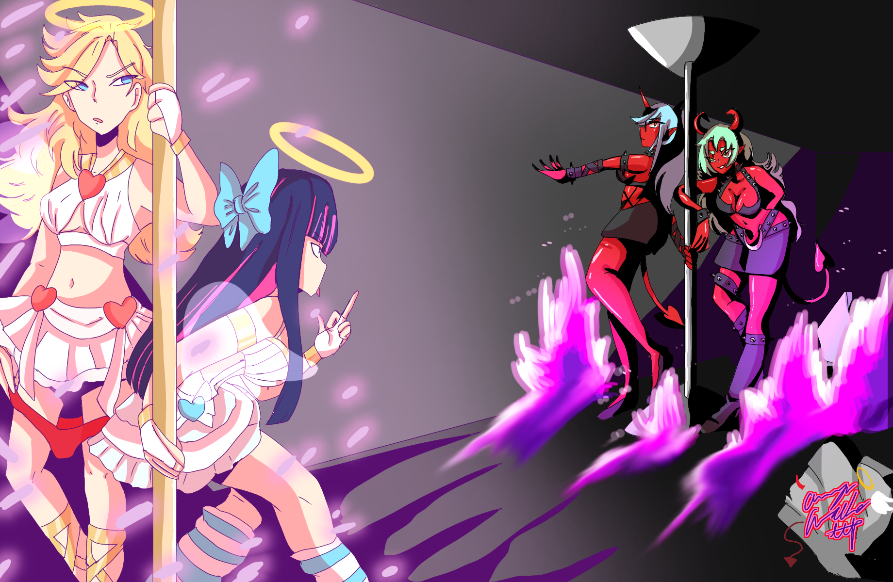 panty & stocking vs scanty & kneesocks ibisPaint