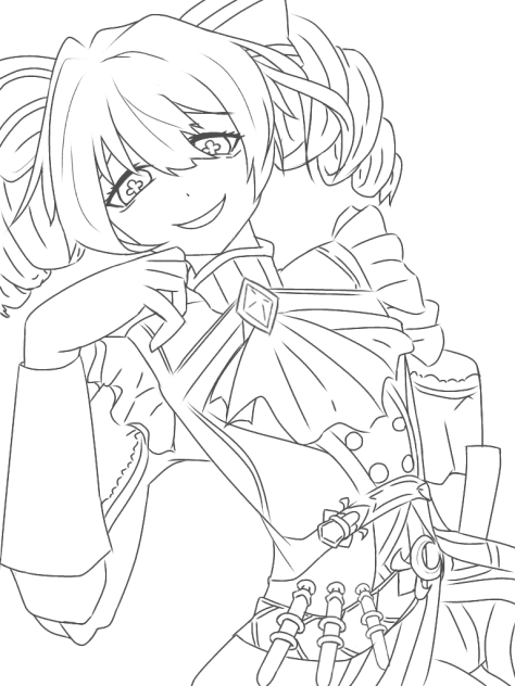 色塗りたいどうぞ、白猫カティアの線画