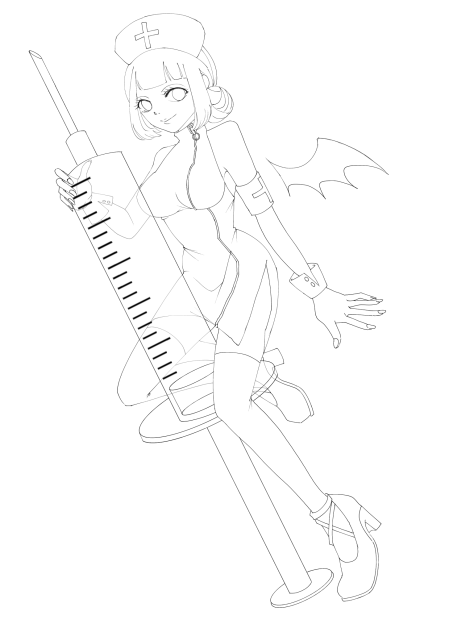 でっけーお注射しますね❤️@線画