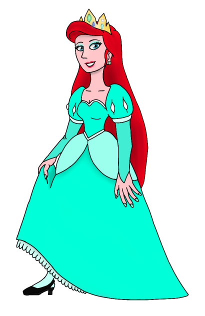 Princess Ariel, blue-green