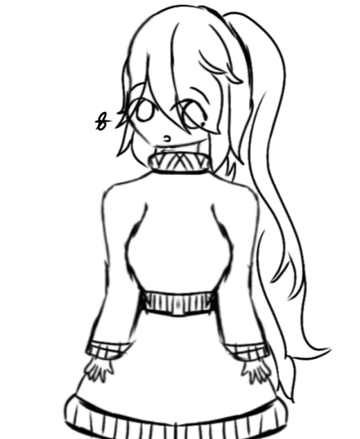 Girl with a Really Long Ponytail Sketch