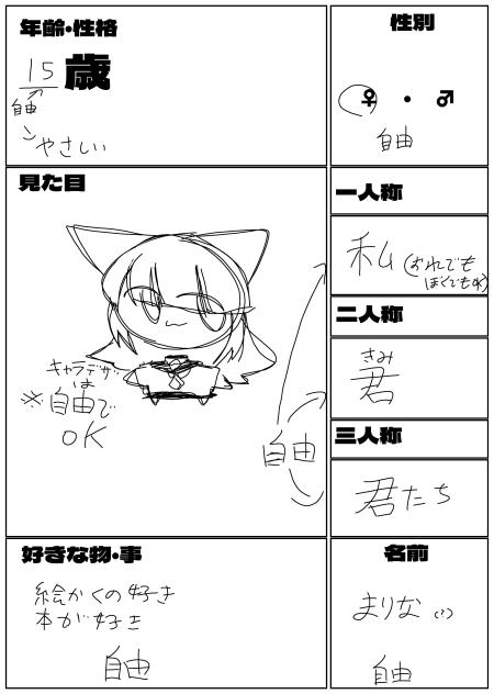 キャラ募 例