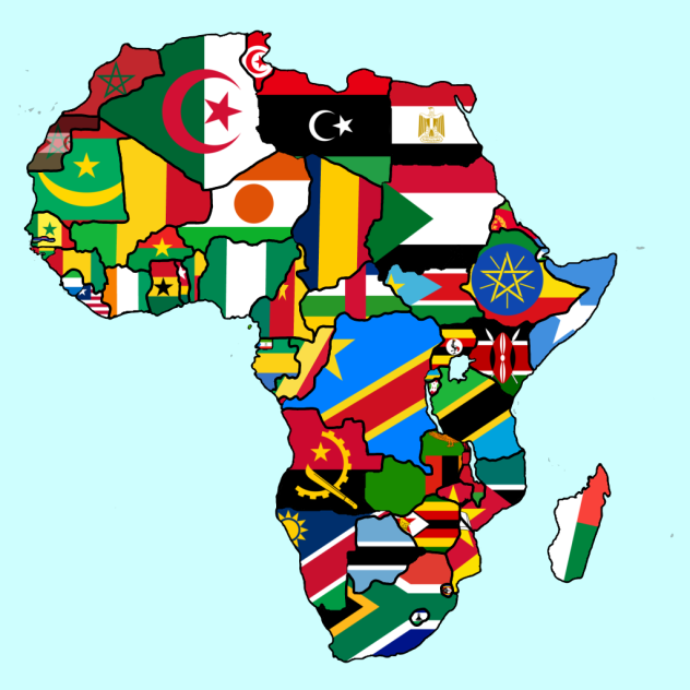 Africa Flag Map