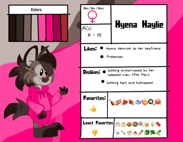 Hyena Haylie Reference 🩷💜🤎🖤