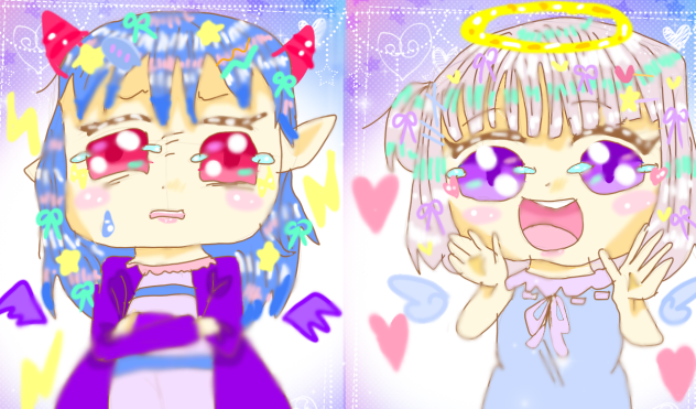 エンジェルちゃんとデビルちゃん🍒🌹