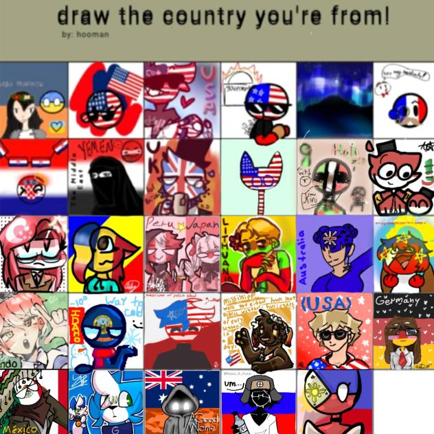 Draw your country one to go!