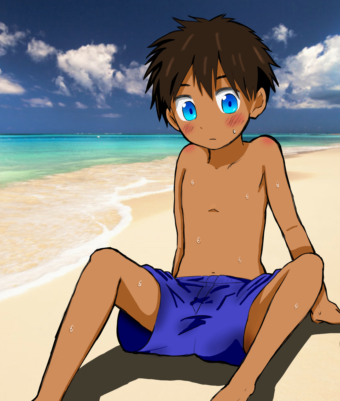 水着　ショタ 日焼けショタbyかしわめし - ibisPaint