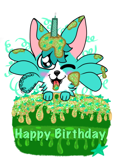 Mint Happy Birthday Cake - Speedpaint