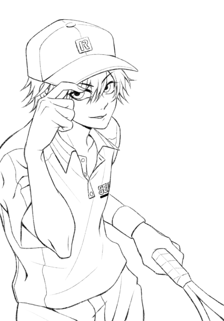 越前リョーマ　線画