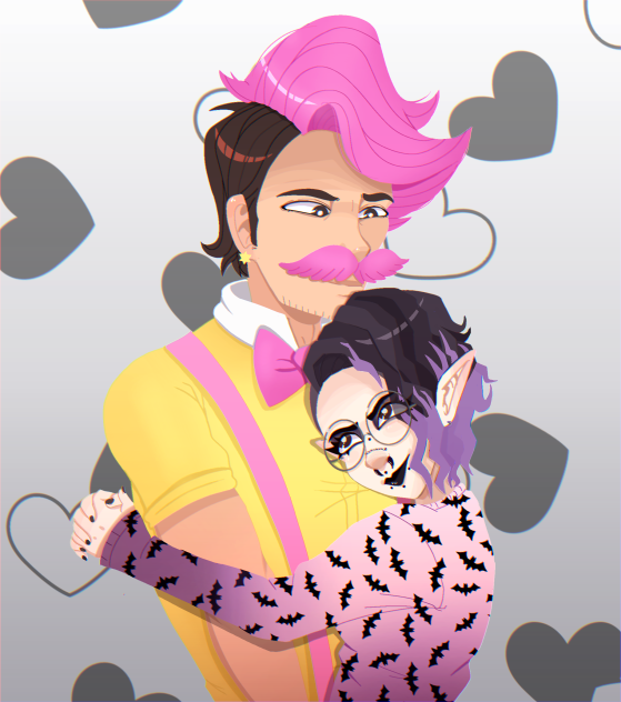 Wilfred Warfstache and girl commission