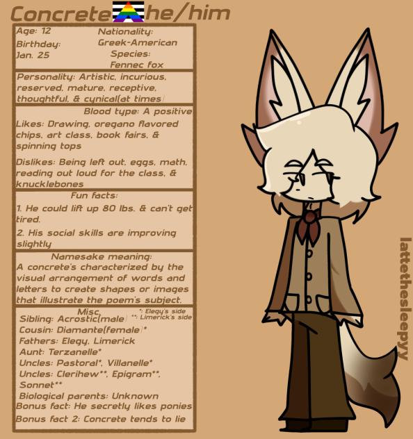Concrete info sheet