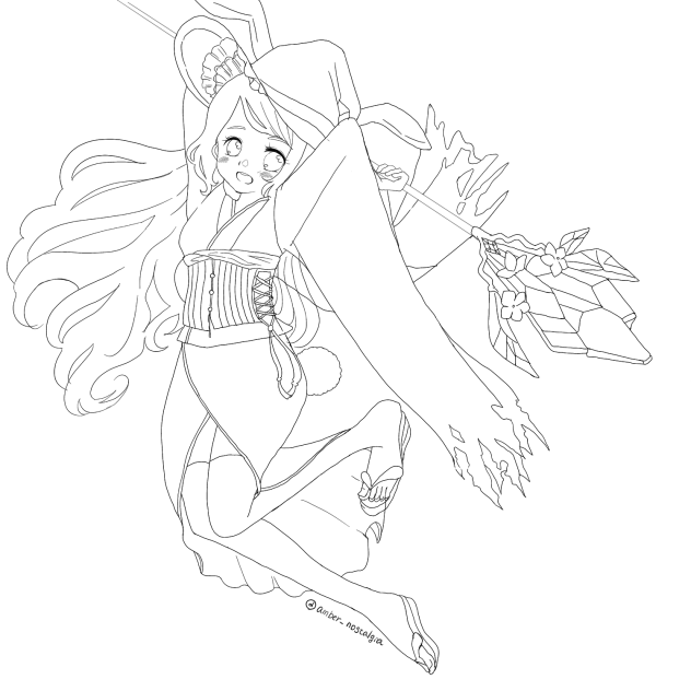 うさぎの魔法(塗り絵)
