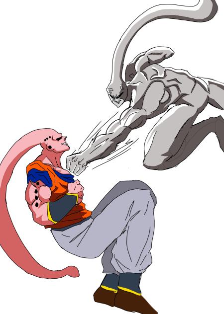 platinum sperm vs Majin buu (Gohan)