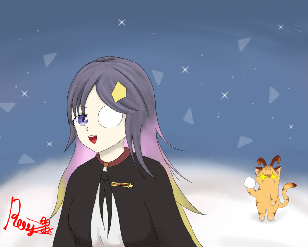 Hitomi play with snow ❄️