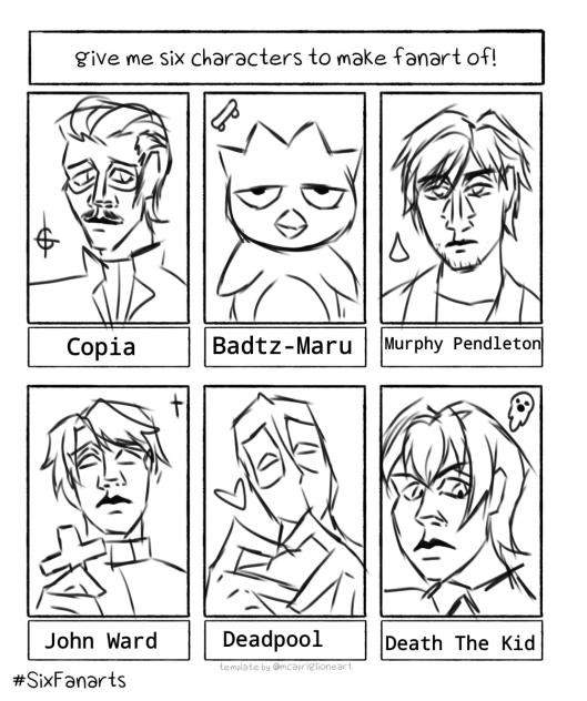 six fanarts sketches