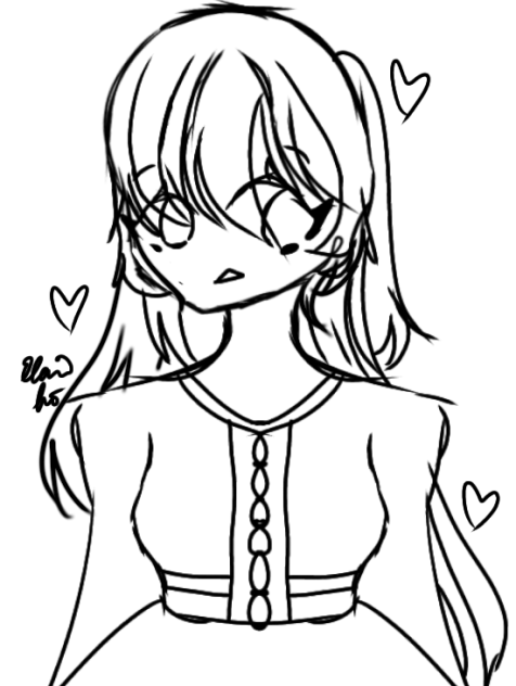 A Girl with Nice Hair Sketch
