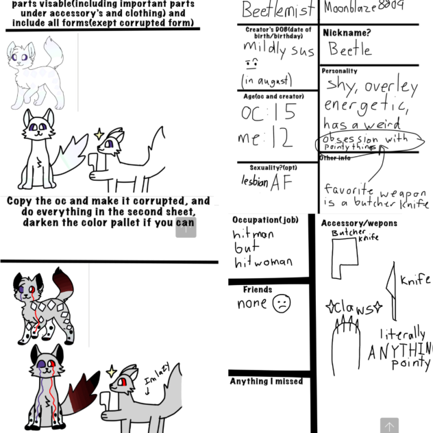 the corruption character sheet