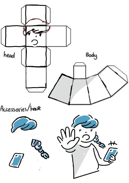 Ibis paint girl in templates papercraft