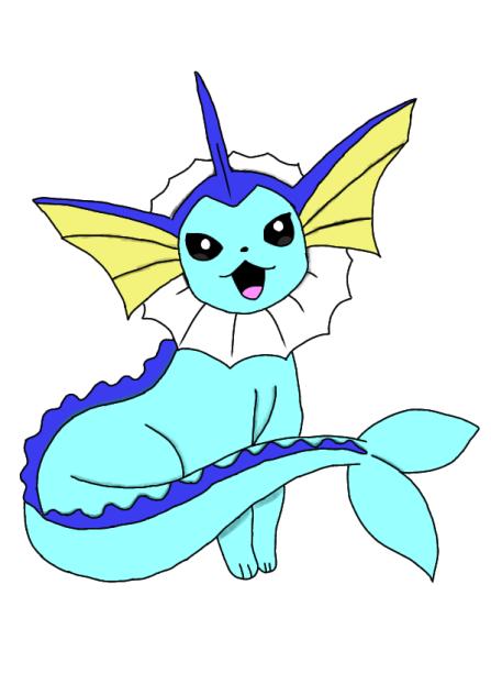 Vaporeon drawing traced