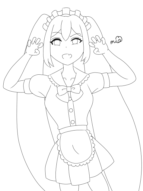 もみもみしちゃうぞ！！！ 線画
