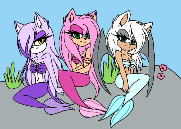 Amy Blaze And Rouge As Mermaids