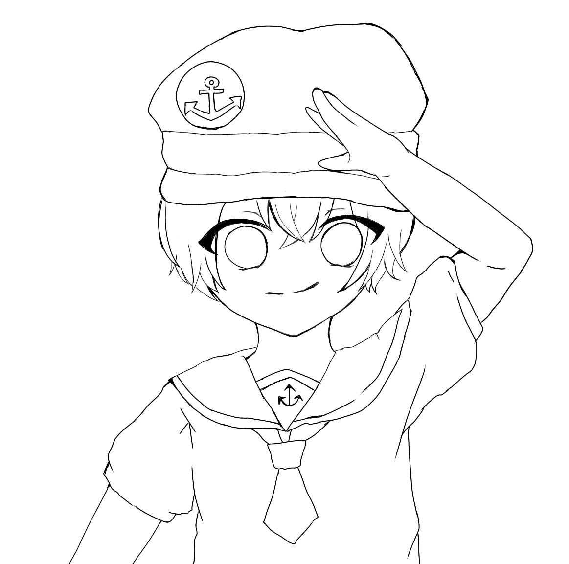 あほの坂田 線画 船員ver Ibispaint