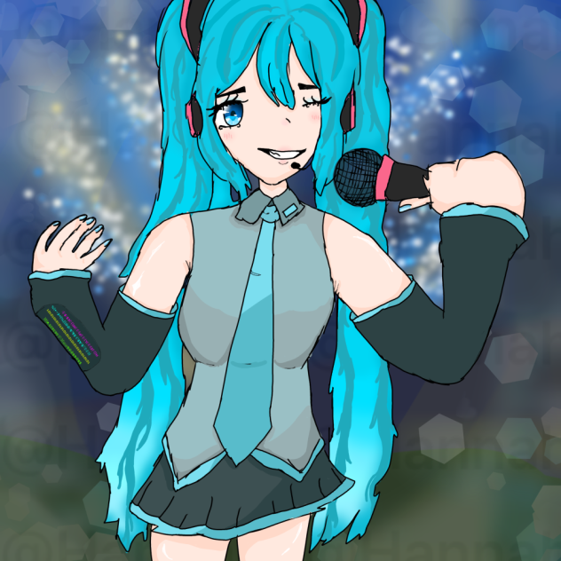Hatsune miku👧+💙+🎤