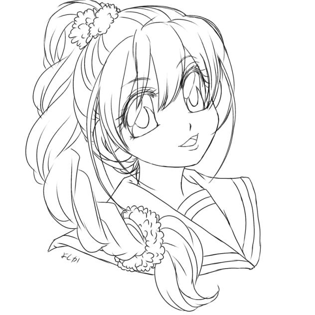 女の子・(ぬり絵)