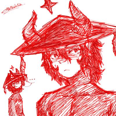 sketch of my friend's oc (Mo Hun)