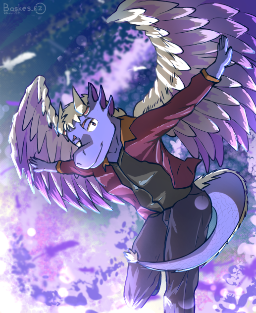 A dragon with angel wings