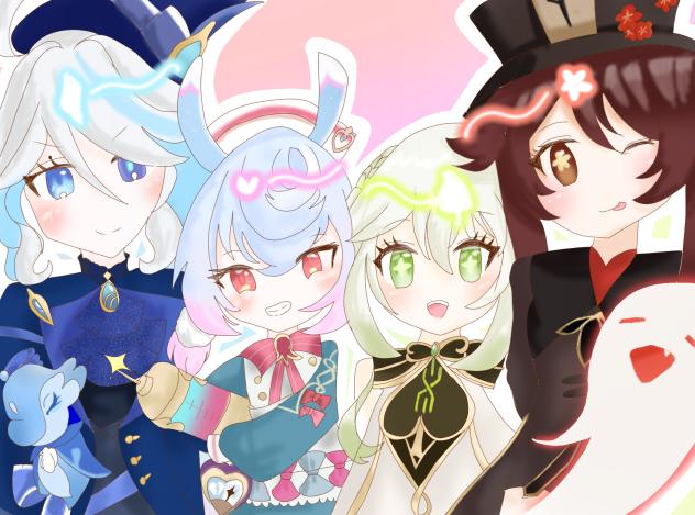 原神推し4人！完成！