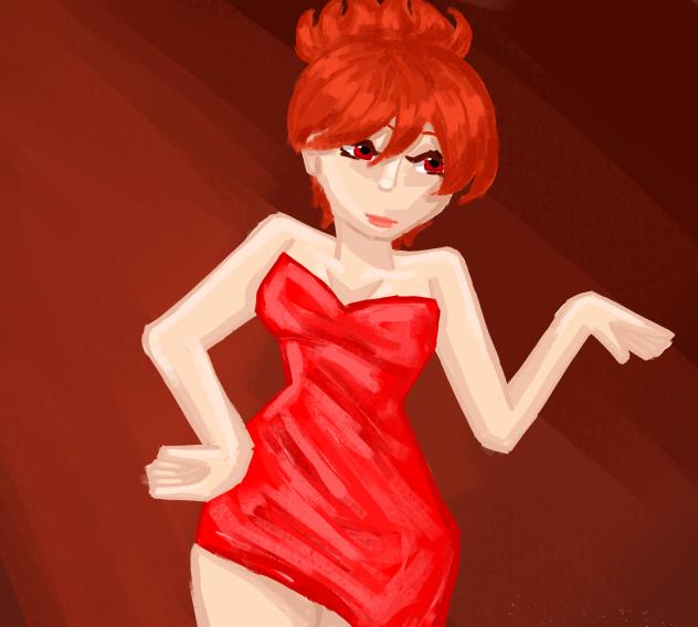 red dress girl