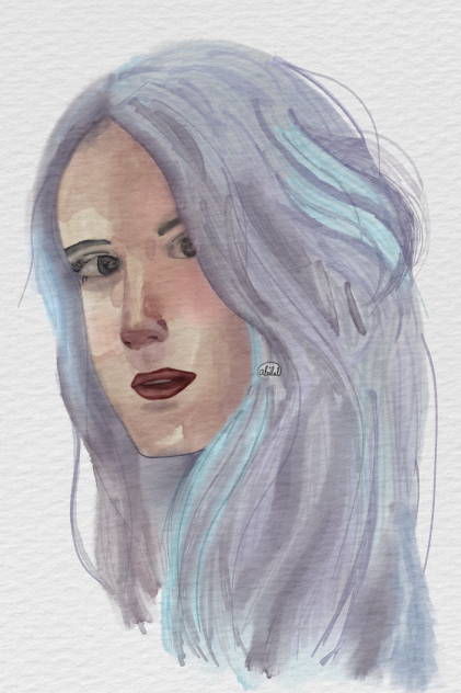 Watercolor girl