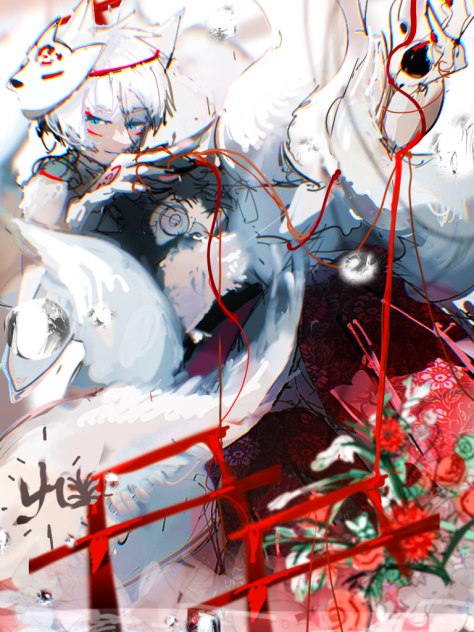 お狐様　全体絵