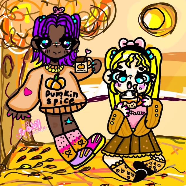 two kawaii autumn girls